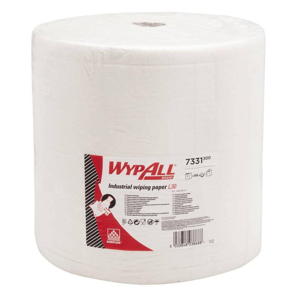 WYPALL L30 INDUSTRIAL WIPING PAPER JUMBO ROLL- EXTRA WIDE & LONG WHITE